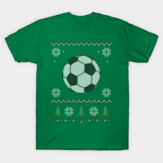 Soccer Football Ugly Sweater Christmas T-Shirt by vladocar